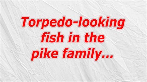 torpedo looking fish in the pike family